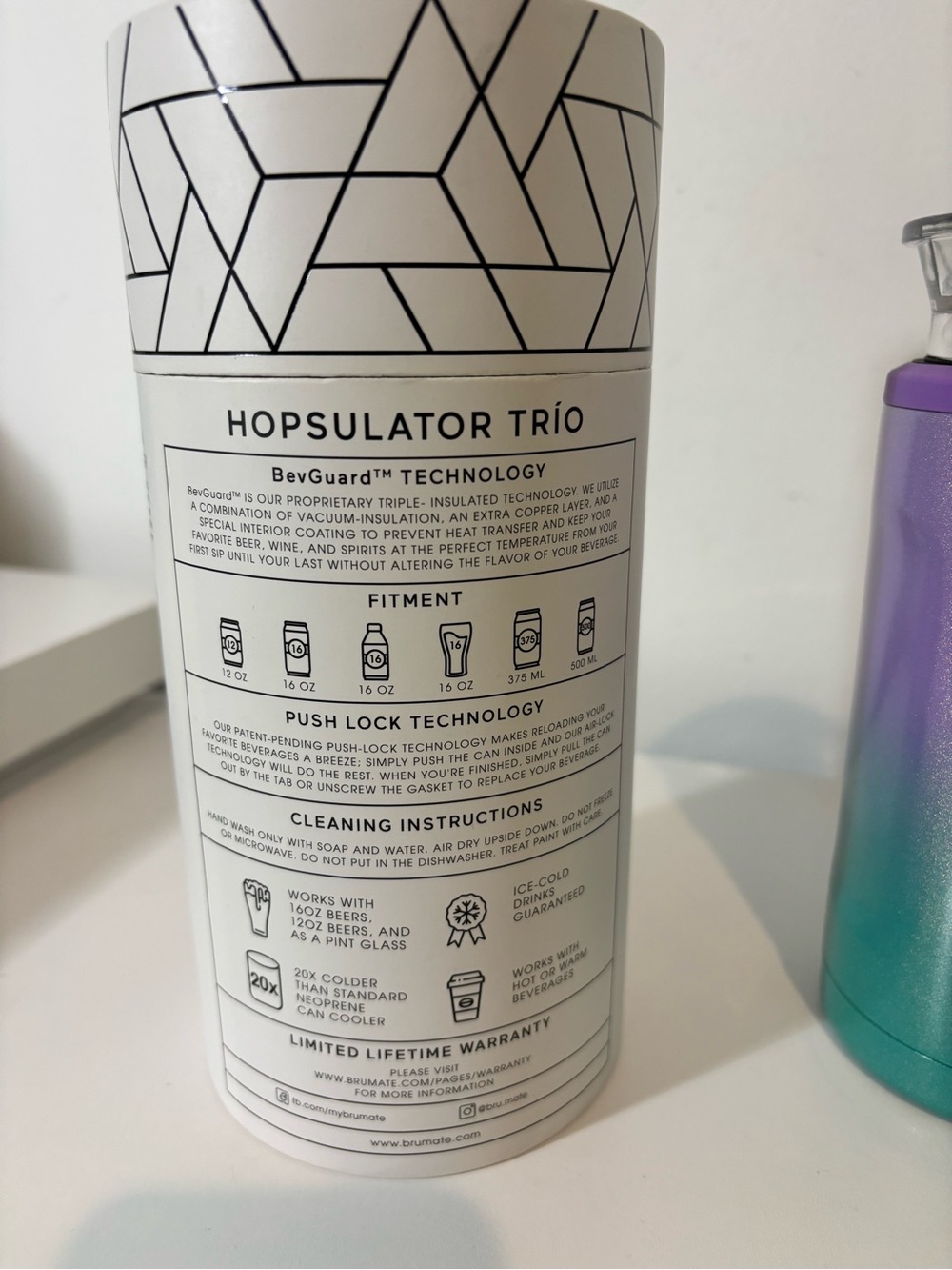 BrüMate Hopsulator Trio - Glitter Mermaid Ombre Can Cooler 16OZ Never User Vaca - Picture 4 of 8
